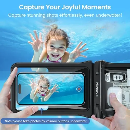 The Niveaya IPX8 Double Space Waterproof Phone Pouch (up to 8.3") in real use