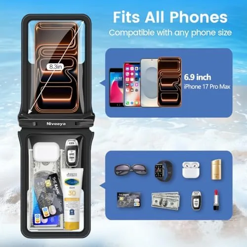 Another view of the Niveaya IPX8 Double Space Waterproof Phone Pouch (up to 8.3")