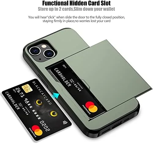 Close look at the Nvollnoe for iPhone 13 Case with Card Holder Green | build quality