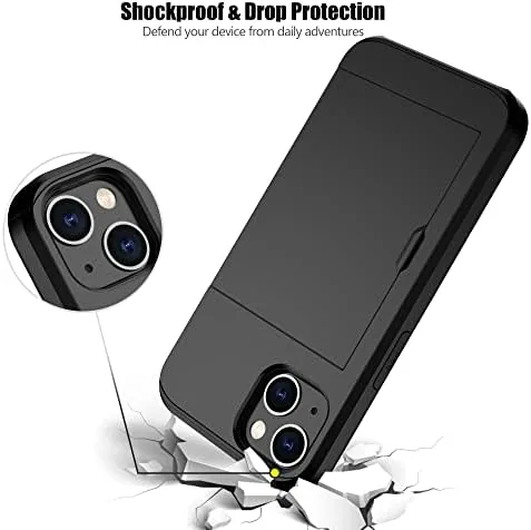 Another view of the Nvollnoe for iPhone 13 Case with Card Holder Black |