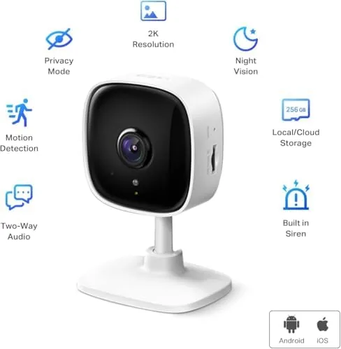Close look at the Tapo 2K Indoor Security Camera, Baby Monitor, Dog Camera, Wired build quality