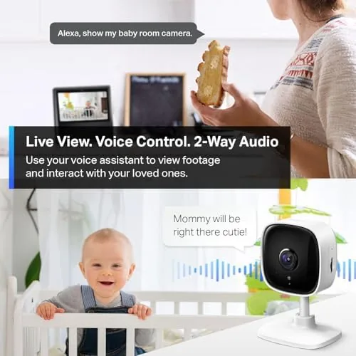 Another view of the Tapo 2K Indoor Security Camera, Baby Monitor, Dog Camera, Wired