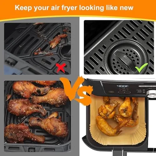 Close look at the Air Fryer Liners Disposable for Ninja Dual, 8.6 x 5.5in build quality