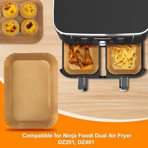 Another view of the Air Fryer Liners Disposable for Ninja Dual, 8.6 x 5.5in