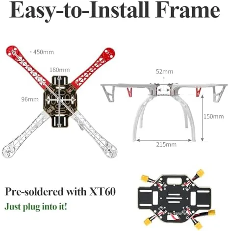 Detail shot of the HAWK'S WORK F450 Drone Frame, 450 mm Quadcopter Frame Kits features