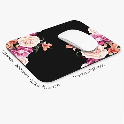 Close look at the Square Mouse Pad Pretty Peony Flower, Personalized Premium-Textured Custom Mouse build quality
