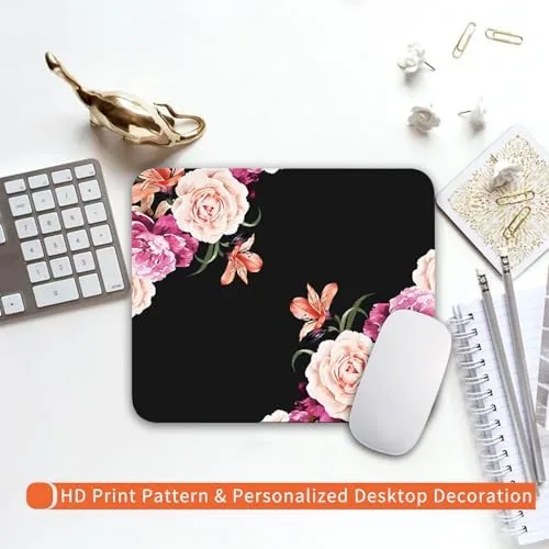 The Square Mouse Pad Pretty Peony Flower, Personalized Premium-Textured Custom Mouse compared in context