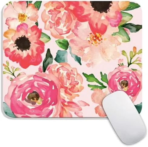 Square Mouse Pad Pink Watercolor Flower, Personalized Premium-Textured Custom Mouse Mat Design, Washable Mousepad Review: Tested and Rated