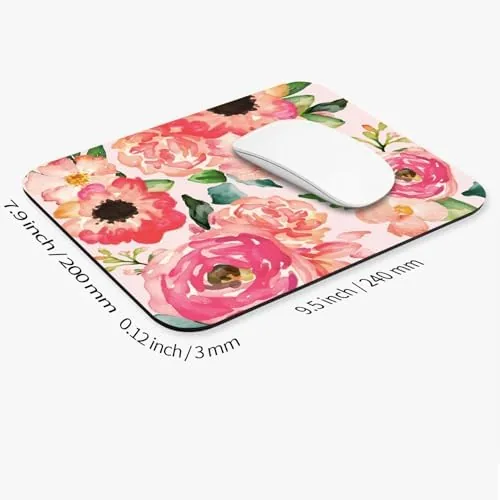 Close look at the Square Mouse Pad Pink Watercolor Flower, Personalized Premium-Textured Custom Mouse build quality
