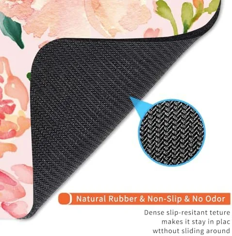 Another view of the Square Mouse Pad Pink Watercolor Flower, Personalized Premium-Textured Custom Mouse