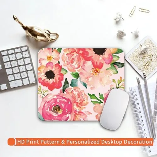 The Square Mouse Pad Pink Watercolor Flower, Personalized Premium-Textured Custom Mouse compared in context
