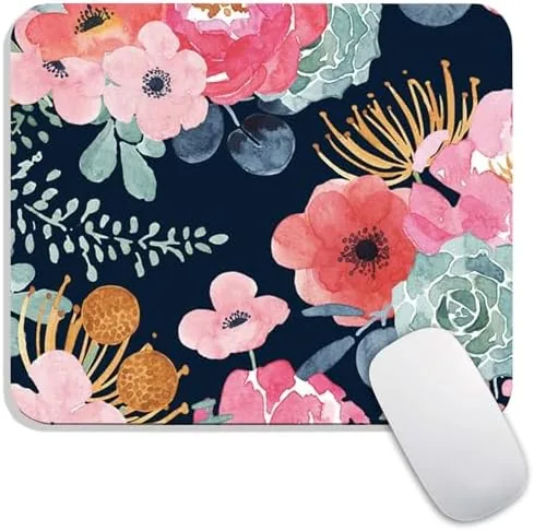 Testing the Square Mouse Pad Pink Watercolor Flower, Personalized Premium-Textured Custom Mouse over two weeks