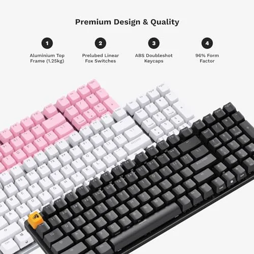 GMMK 2 compared side by side with a full sized keyboard showing the size difference
