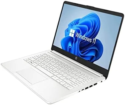 HP laptop beside a television connected through an HDMI cable