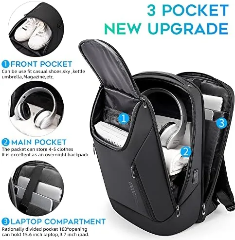 Close look at the BANGE Business Smart Backpack Waterproof fit 15.6 Inch Laptop Backpack build quality