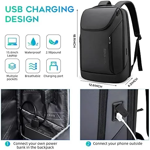 Another view of the BANGE Business Smart Backpack Waterproof fit 15.6 Inch Laptop Backpack