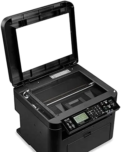 The five line LCD control panel on the front of the printer
