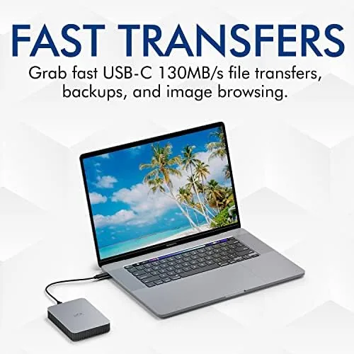 The LaCie Mobile Drive 4TB External Hard Drive Portable HDD, USB-C compared in context