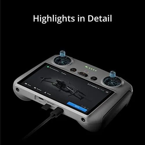 Side by side comparison of the DJI RC and a phone-based controller showing the size difference