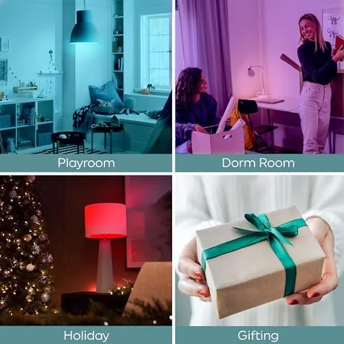 Comparison of the GE LED+ bulb, a standard LED bulb, and a smart app bulb side by side