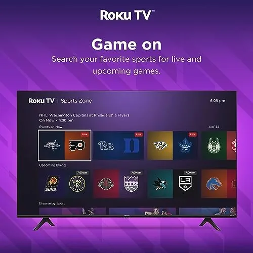 Hisense 43R6G in game mode showing a console game with the game controller in the foreground