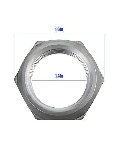 Old worn hub nut removed from the washer next to the new WH2X1193 replacement