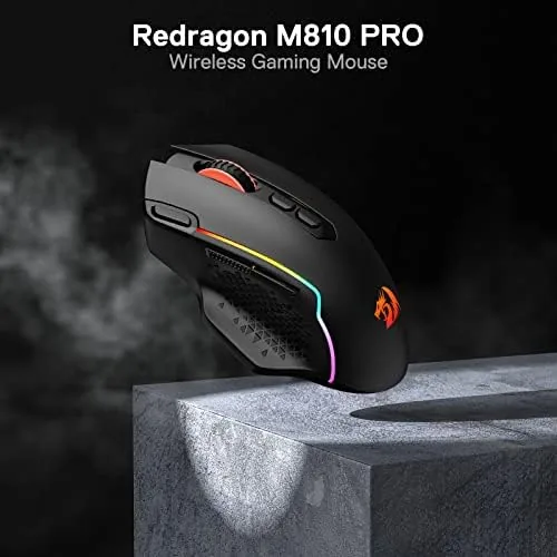 Close up of the glossy shell and RGB lighting on the M810 PRO