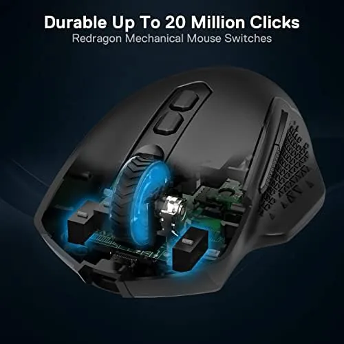 M810 PRO beside a Logitech G305 for shape and size comparison