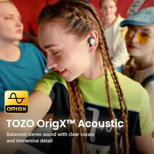 Close look at the TOZO A1 Wireless Earbuds Bluetooth 5.3 Light Weight in Ear build quality