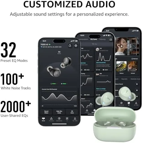 Another view of the TOZO A1 Wireless Earbuds Bluetooth 5.3 Light Weight in Ear