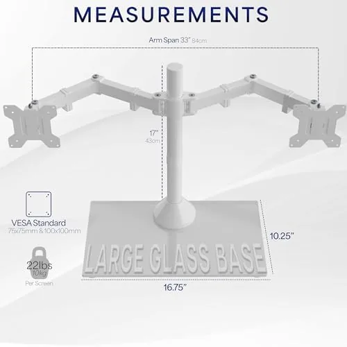 The VIVO Dual Monitor Desk Stand for 13 to 32 inch in real use