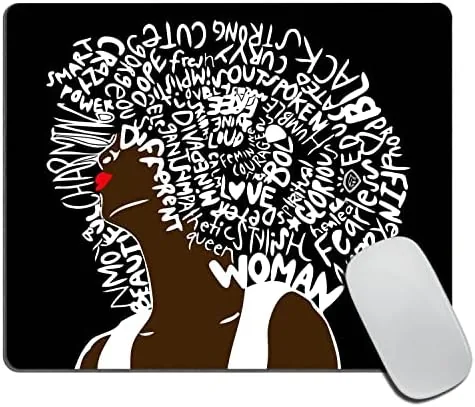 African American Women Mouse Pad, African Art Afro Women Quote Hair Art Mouse Mat,Washable Review: Tested and Rated