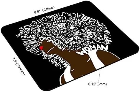 Close look at the African American Women Mouse Pad, African Art Afro Women Quote build quality