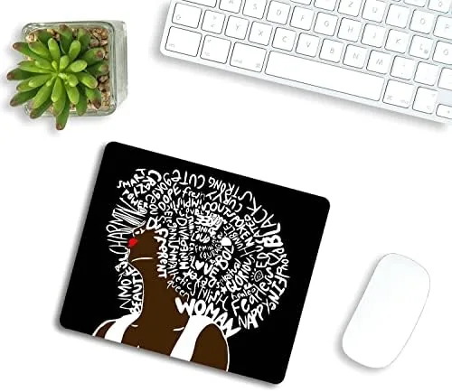 The African American Women Mouse Pad, African Art Afro Women Quote in real use