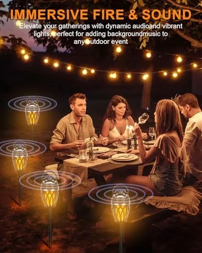 The Vanten Outdoor Bluetooth Speakers, Bluetooth 5.0 Led Flame Speaker, IPX5 in real use
