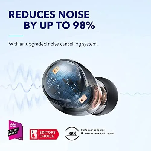 Close look at the Soundcore by Anker Space A40 Adaptive Active Noise Cancelling Earbuds build quality