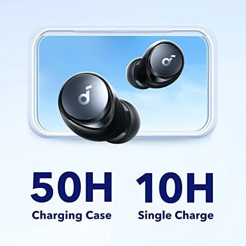 The Soundcore by Anker Space A40 Adaptive Active Noise Cancelling Earbuds in real use