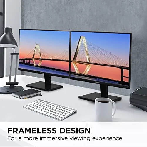 Close up of the thin bezels and the edge of the ViewSonic VS2447M panel