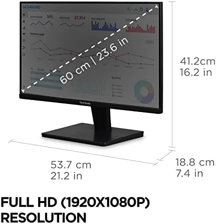 A spreadsheet and documents open on the ViewSonic VS2447M during an office session