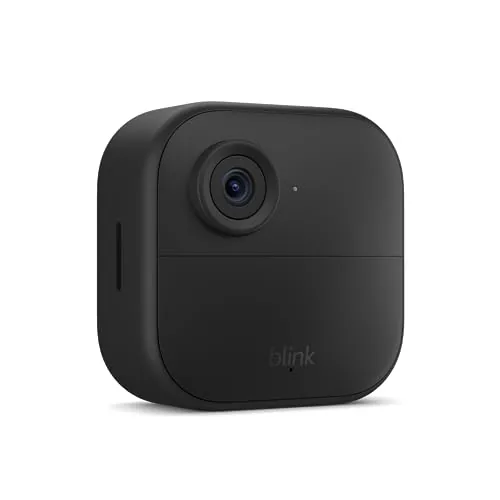 A Blink Outdoor 4 camera mounted near a front door with its bracket