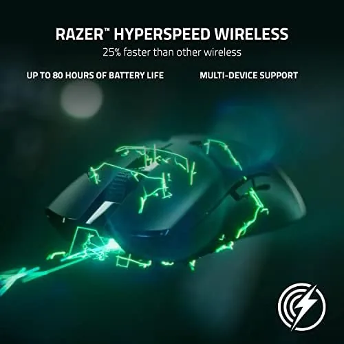 A gamer using the Viper V2 Pro Hyperspeed at a competitive tournament style desk