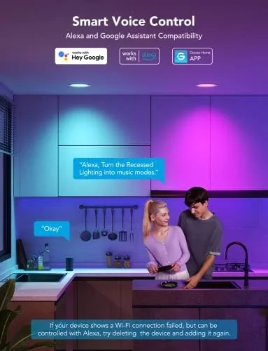 The Govee Smart Recessed Lighting 6 Inch, LED Downlight 1100 Lumen in real use