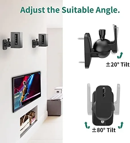 The Speaker Wall Mount Brackets - Surround & Bookshelf Speaker Wall in real use