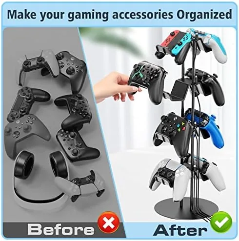 A tidy gaming desk setup with the Kytok stand at the center