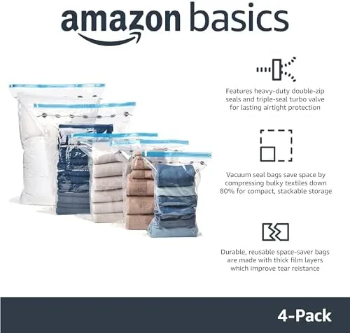 Close look at the Amazon Basics Vacuum Storage Bags for Blankets, Vacuum Compression Space build quality