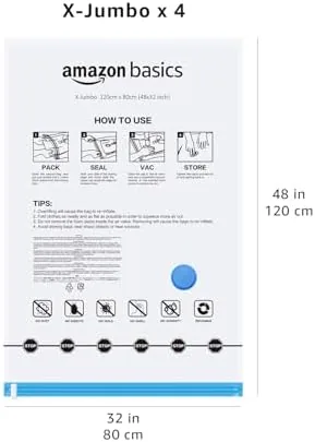 The Amazon Basics Vacuum Storage Bags for Blankets, Vacuum Compression Space compared in context