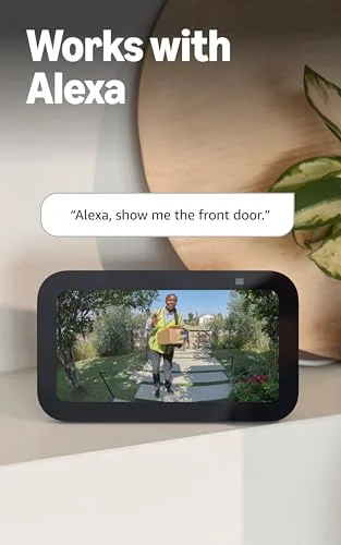 Testing setup showing the doorbell aimed at the full driveway approach