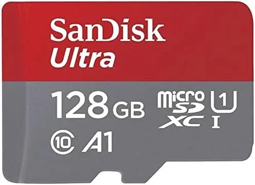 Benchmark results for the SanDisk Extreme card displayed on a monitor