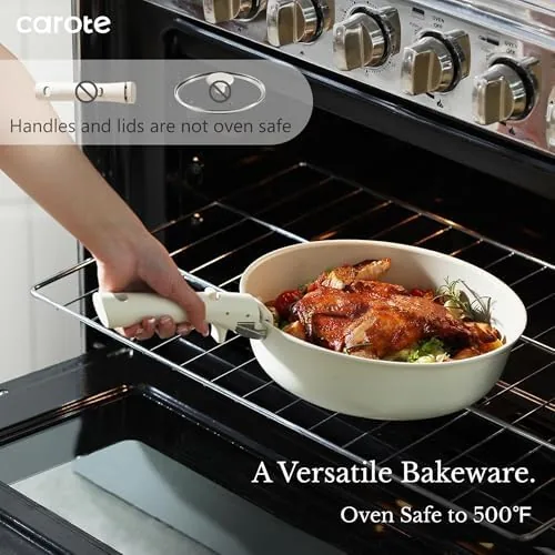 Nested cookware set stacked compactly inside a kitchen cabinet