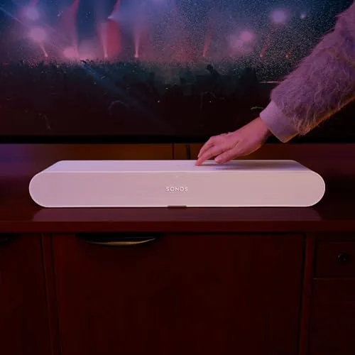The Sonos Ray in a compact bedroom entertainment setup